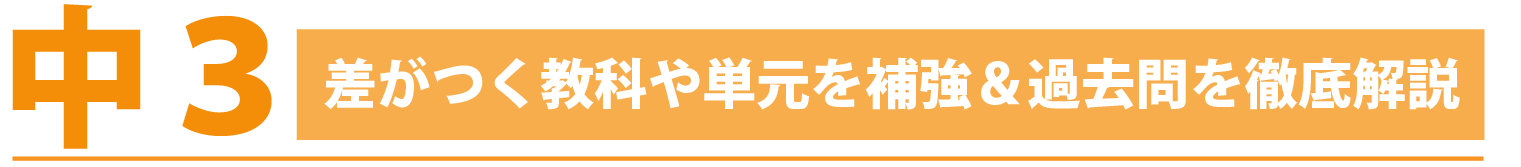 中３：差がつく教科や単元を補強＆過去問を徹底解説